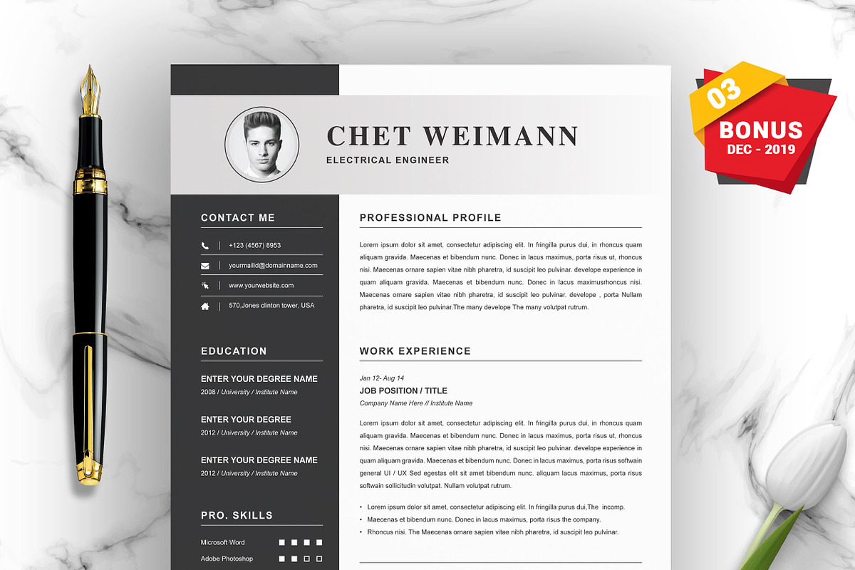 Resume/CV Bundle | 200+ for $29, a Resume Template by ResumeInventor (Photo 89 of 207)