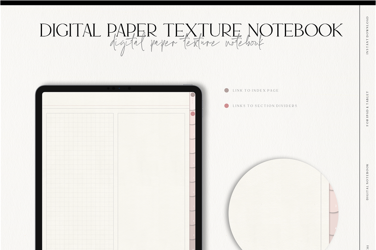 Digital Nude Paper Texture Notebook, a Stationery Template by MainichiDesign (Photo 2 of 10)