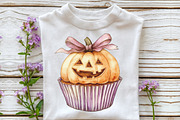 Halloween Cupcakes Vintage Clipart, an Illustration by CraftArtStudio (Thumbnail 5 of 6)