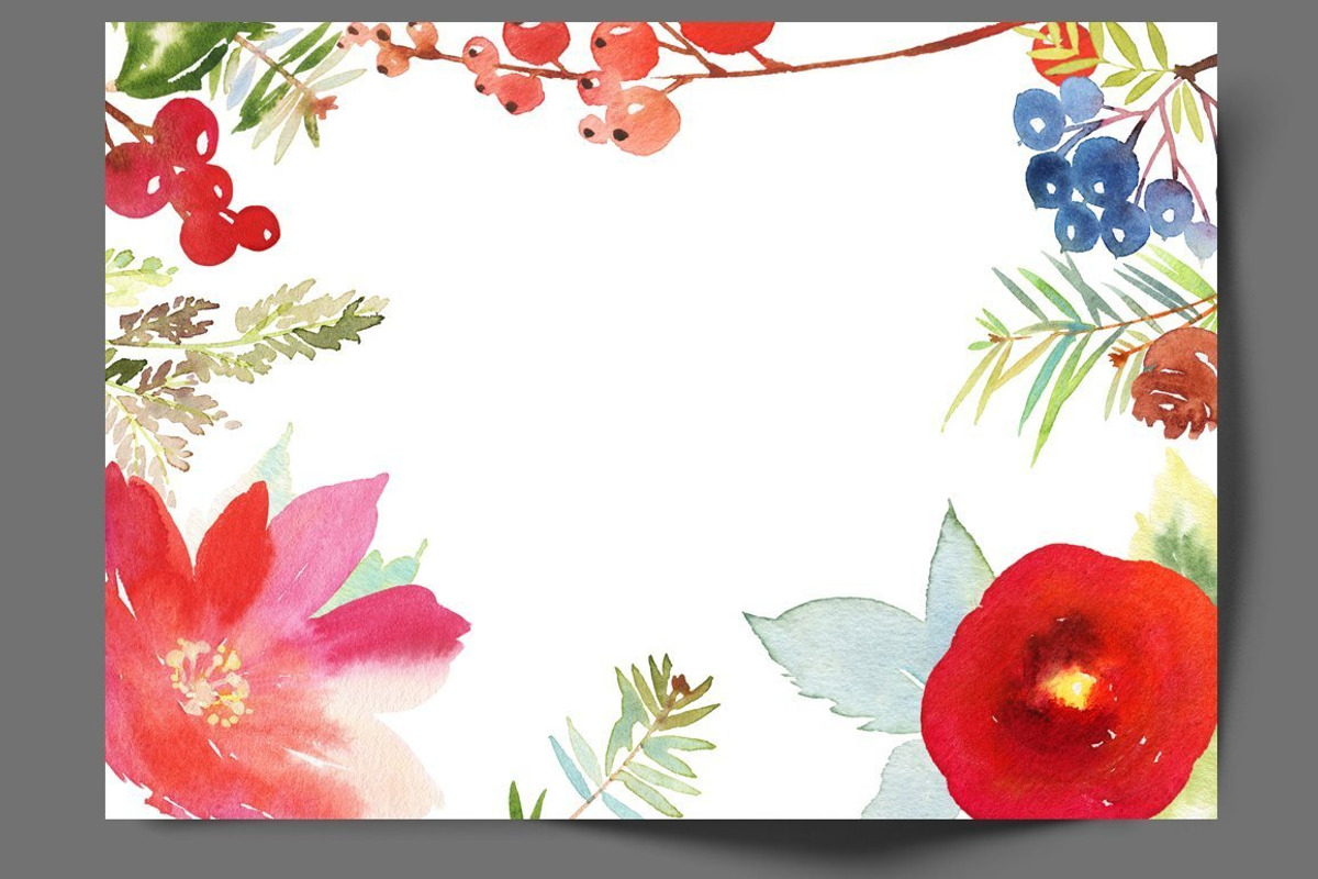 4-in-1 Watercolor Christmas Set, a Card Template by Karma (Photo 32 of 34)