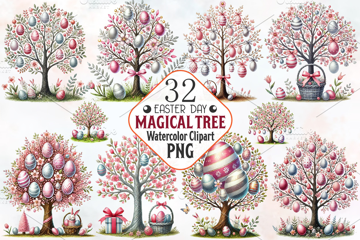 Easter Day Magical Tree Clipart, an Illustration by RobertsArt (Photo 1 of 7)