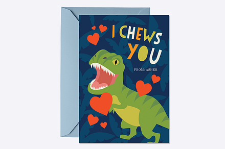 I Chews You Valentine Card Template, a Card Template by origamiprints