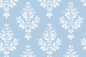 Seamless pattern, elegant seamless damask pattern on light blue, a Pattern Graphic by Studio ANNA