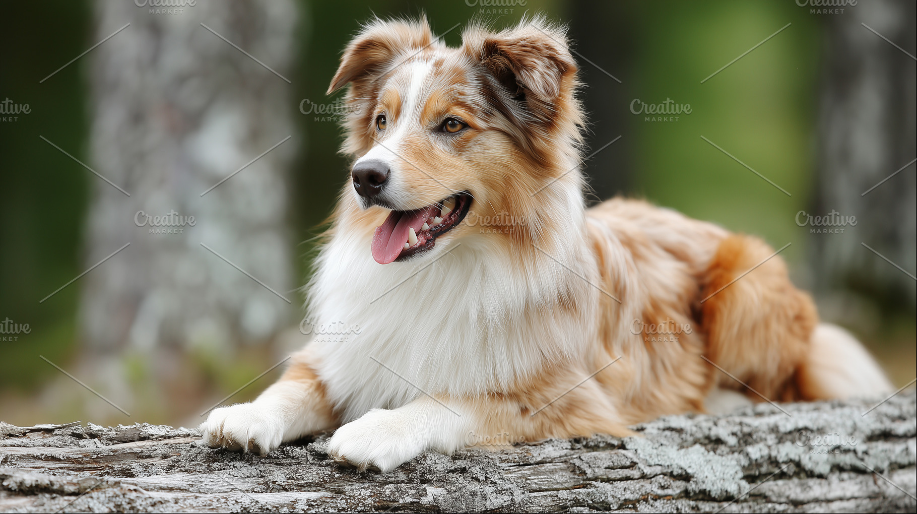 Happy Border Collie dog resting on, an Animal Photo by MistyDay