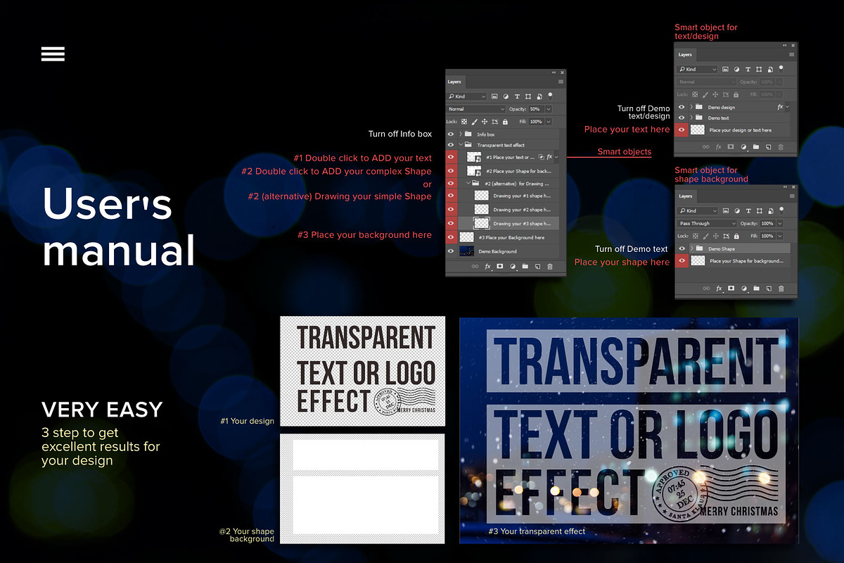 Transparent text or logo effect, an Advertising Mockup by Zimages