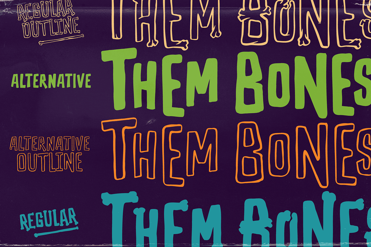 Them Bones: A Novelty Halloween Font, a Font by Wingsart Studio (Photo 5 of 16)