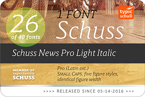 SchussNewsProLightIta No.26 1 Font