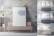 Canvas Poster frame PSD Mockup, a Print Template by Radmila (Thumbnail 3 of 3)