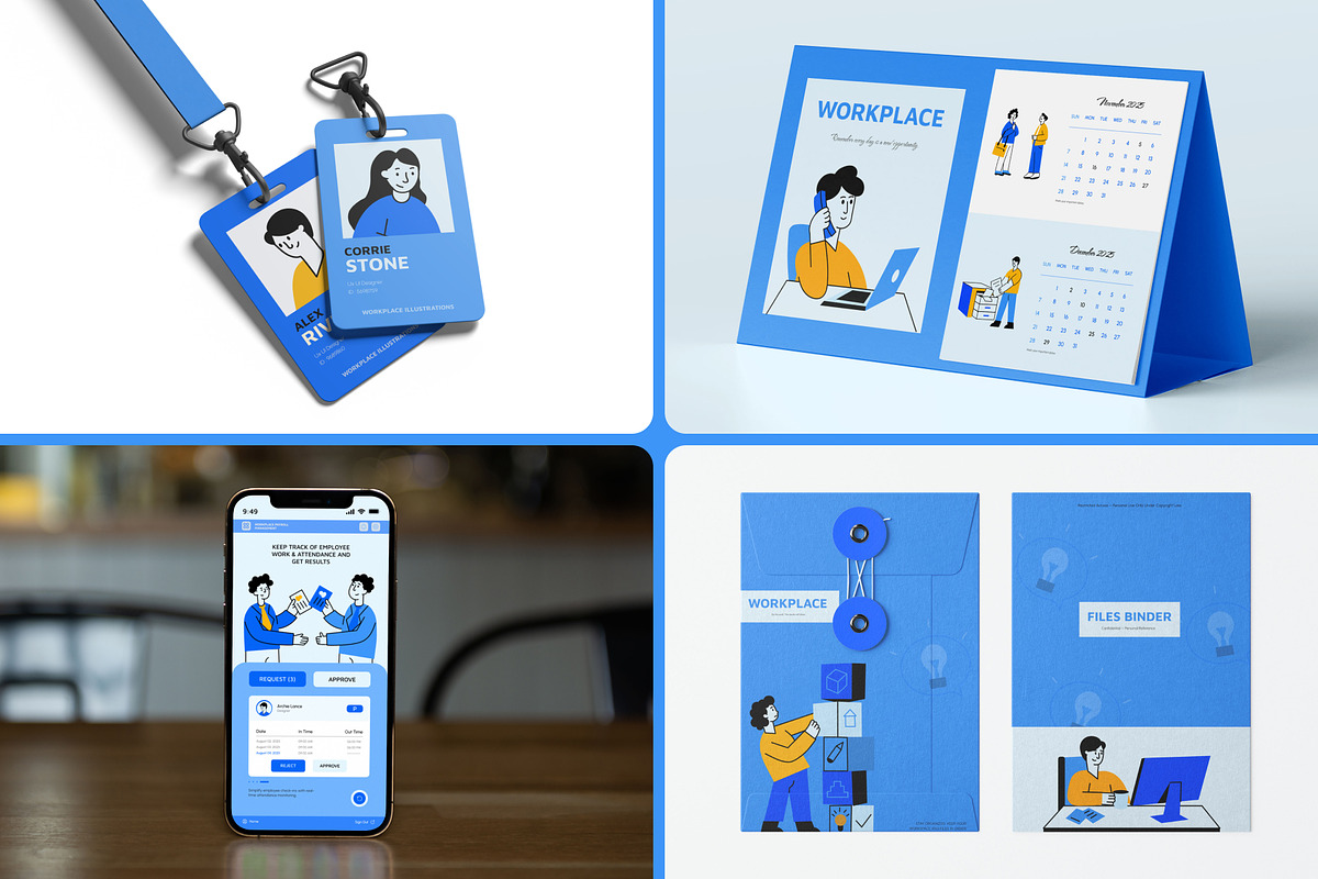 Workplace Illustrations Art Set, a Work Illustration by Vectors Market (Photo 3 of 9)