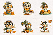 Whimsical Summer Penguin Clipart PNG, an Illustration by CreationArt (Thumbnail 6 of 7)