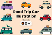 Road Trip Car Illustration Set, an Object Graphic by SLAB! Design (Thumbnail 1 of 3)