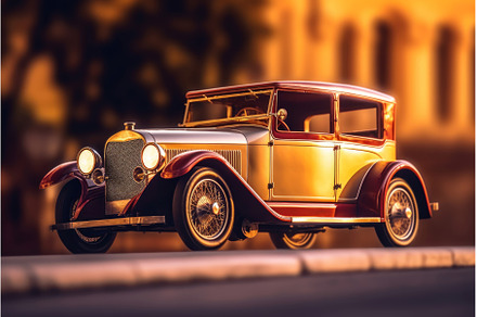 Stylish retro car. Generate AI, a Transportation Photo by Ylivdesign