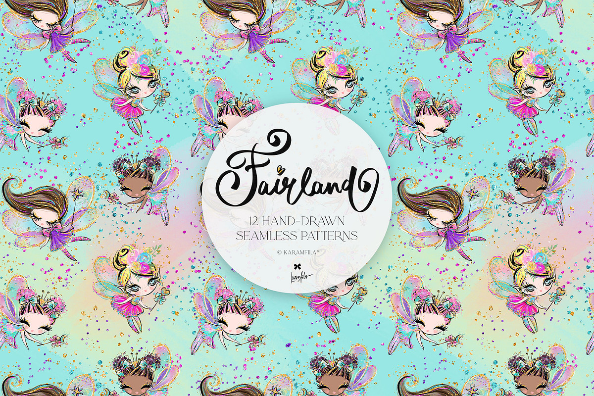Fairy Castle Dragon Unicorn Patterns, a Pattern Graphic by KaramfilaS (Photo 11 of 15)