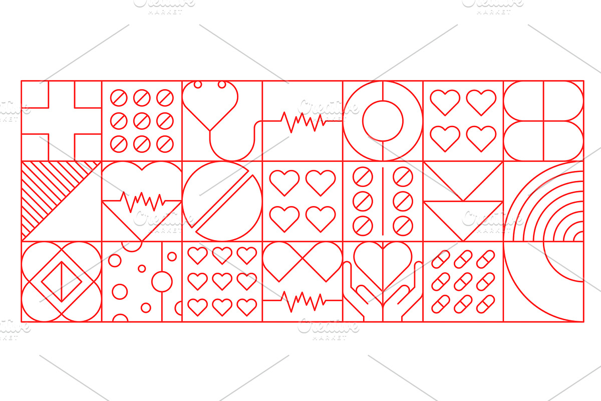 Heart health care and cardiology, a Healthcare Illustration by Vector Tradition