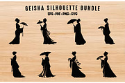 Geisha Silhouette Vector art Set, a Person Illustration by Gfx Expert Team (Thumbnail 1 of 3)