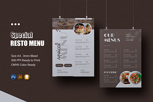 Special Resto Menu, a Print Template by Esensifiksi.studio