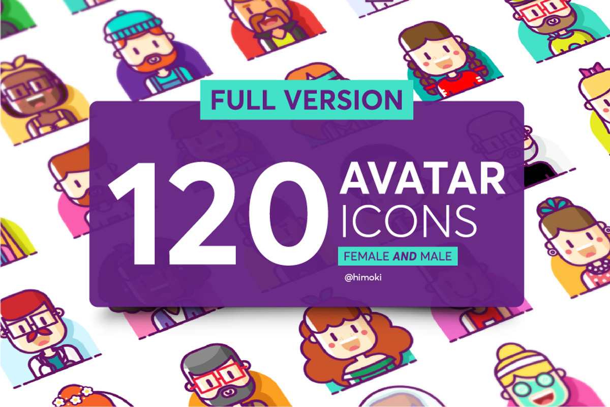 120 avatar icons-Full version, a Duotone Icon by himoki (Photo 1 of 9)
