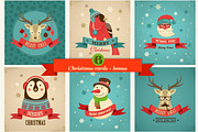 Xmas Hipster Greeting Cards, an Animal Illustration by Marish (Thumbnail 1 of 3)