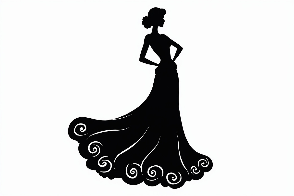 Stylish Gown Silhouette Set, an Illustration by yasushie (Photo 15 of 21)