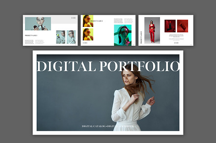 Digital Portfolio Layout Template, a Presentation Template by tomsarraipodesign