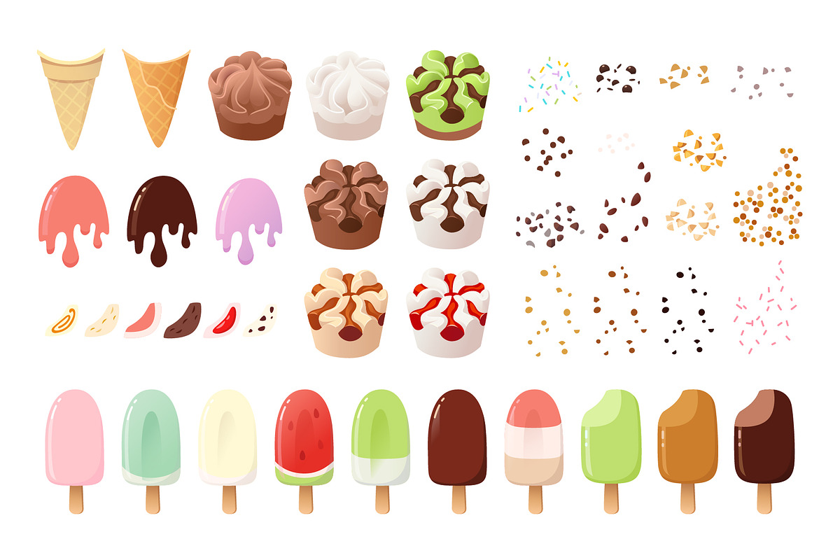 80 Ice Creams + Constructor Elements, an Illustration by Moonery's (Photo 3 of 9)