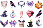 Pastel Goth Halloween Clipart, an Illustration by Daily.Designs (Thumbnail 3 of 3)