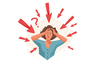 Overwhelmed by misinformation vector, a Person Illustration by Zaie