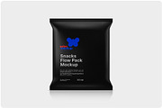 Black Snacks Flow Pack Mockup, a Packaging Mockup by Reformer Mockup (Thumbnail 4 of 5)