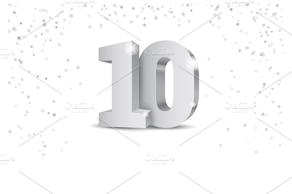 Anniversary 10. silver 3d numbers, a Decorative Illustration by Sunny (Photo 2 of 2)