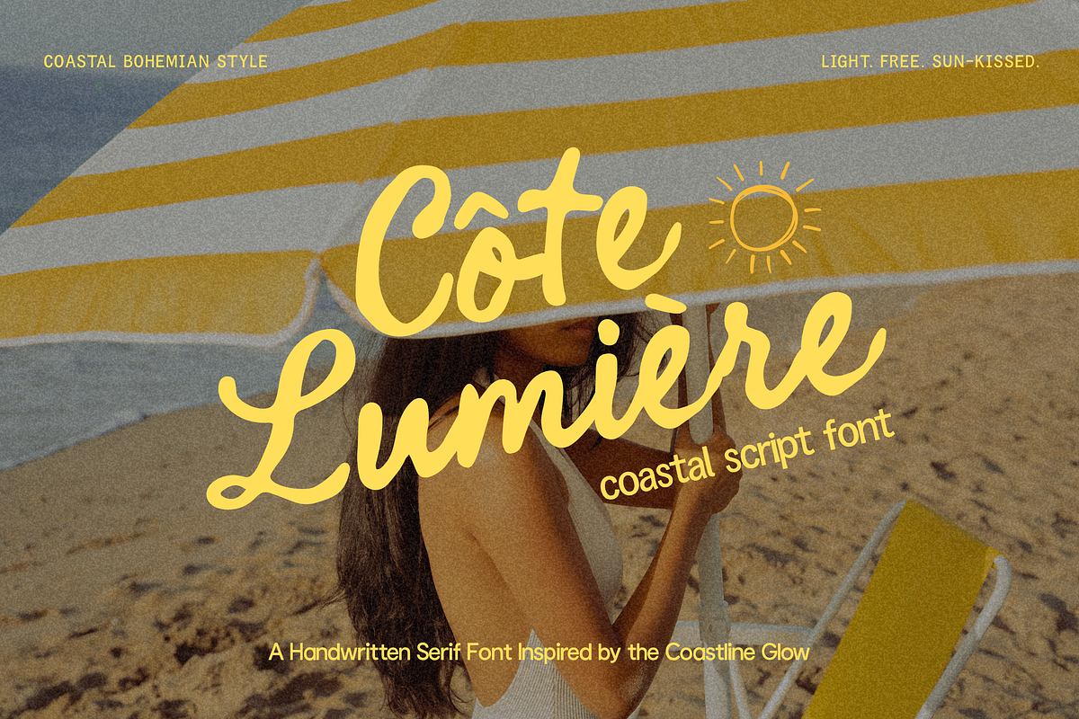 Côte Lumière – Coastal Script Font, a Script Font by Creacy Studio (Photo 1 of 14)