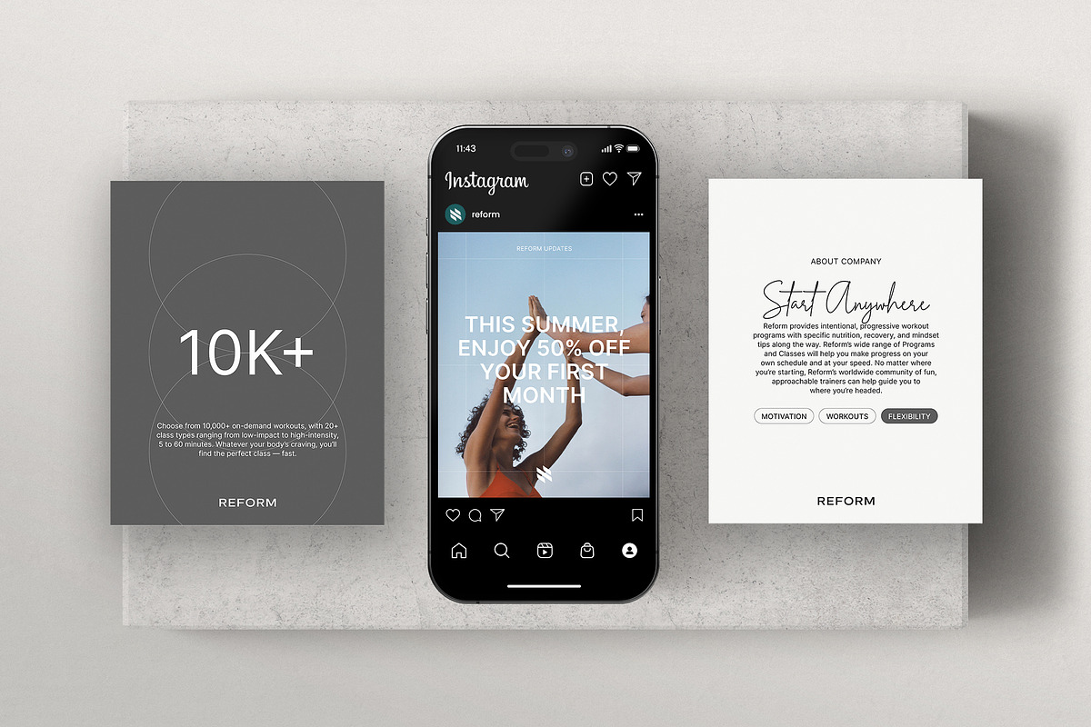 REFORM / Fitness Social Media Kit, a Social Media Template by Studio Dara (Photo 4 of 15)