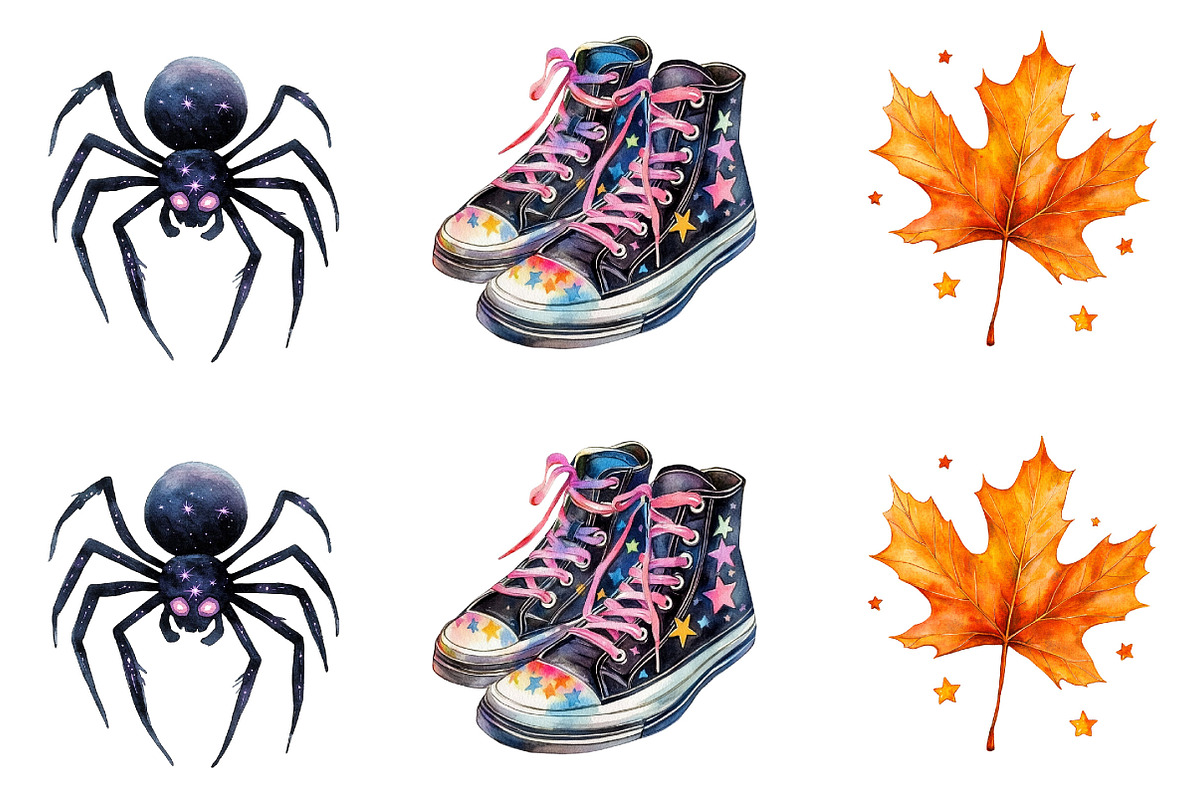 Watercolor Halloween Clipart, a Seasonal Illustration by Designking (Photo 5 of 5)