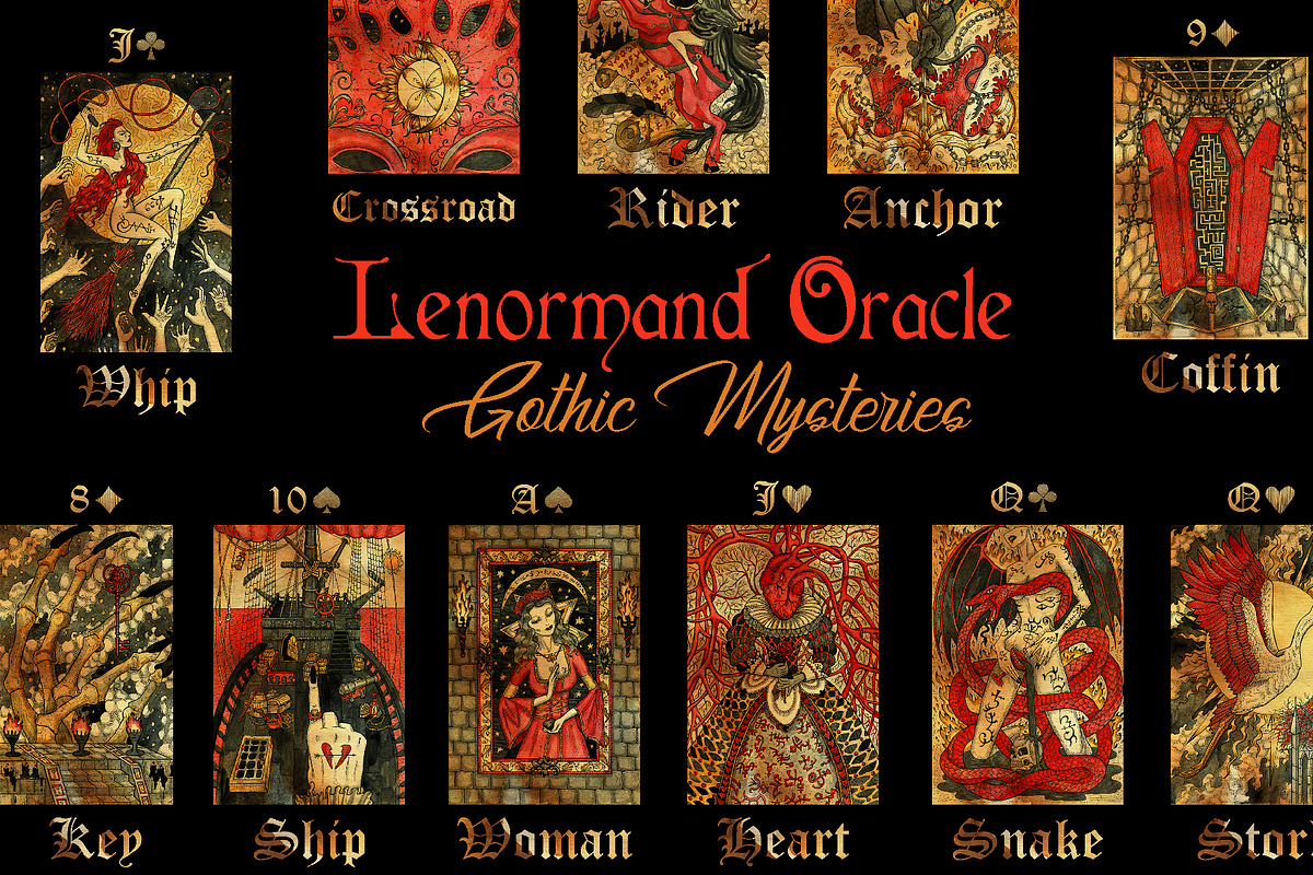 Gothic Mysteries Lenormand colorful, a Decorative Illustration by Samiramay (Photo 1 of 13)