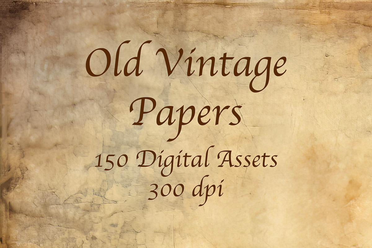 150 Old Vintage Digital Papers, a Texture Graphic by Bilgep_design (Photo 1 of 13)