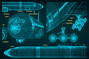 Aircraft technical drawings Set pt 2, a Transportation Illustration by Blacklight (Thumbnail 2 of 2)
