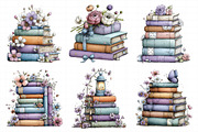 Spring Flower Book Stack Sublimation, an Illustration by Daily.Designs (Thumbnail 6 of 8)