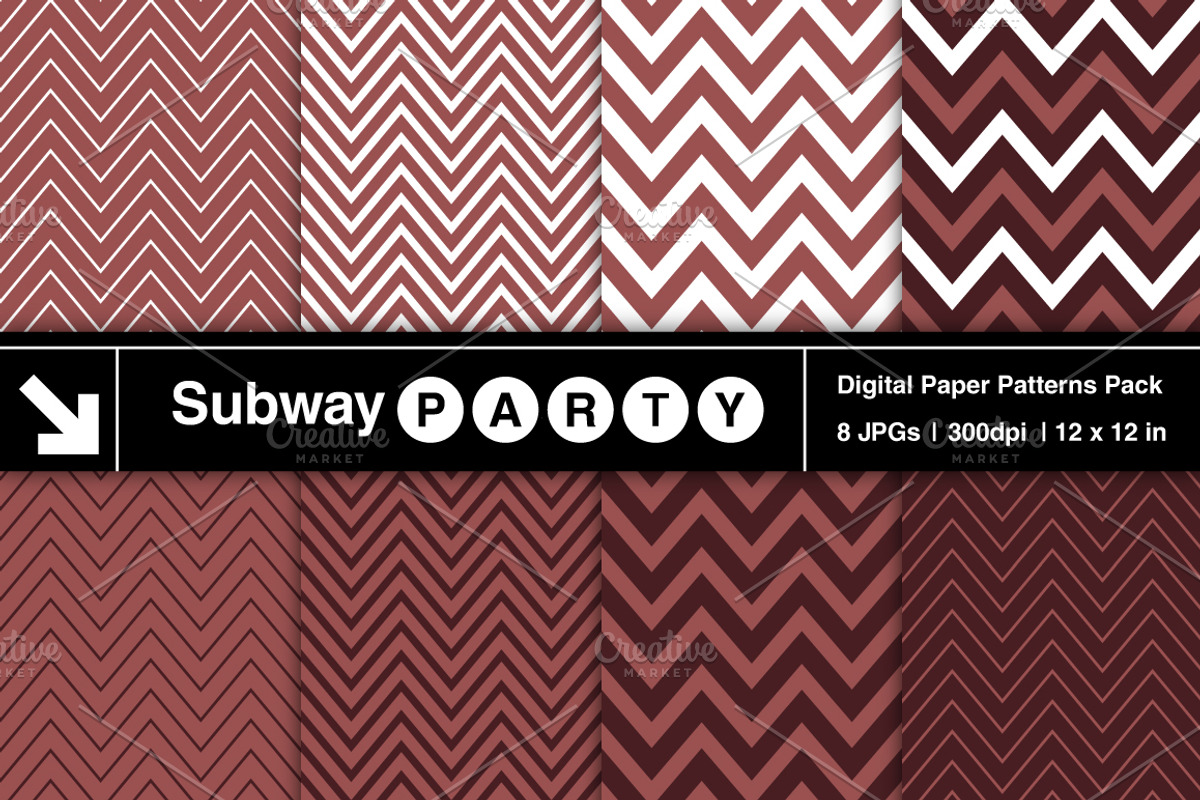 Marsala & White Chevron Papers