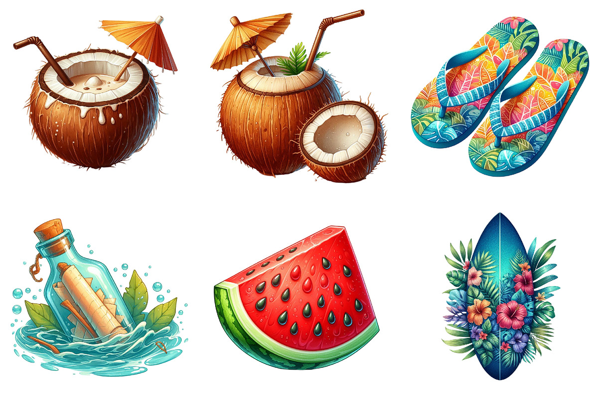 Summer Clipart Bundle, a Seasonal Illustration by DreamArtGraphic (Photo 2 of 4)