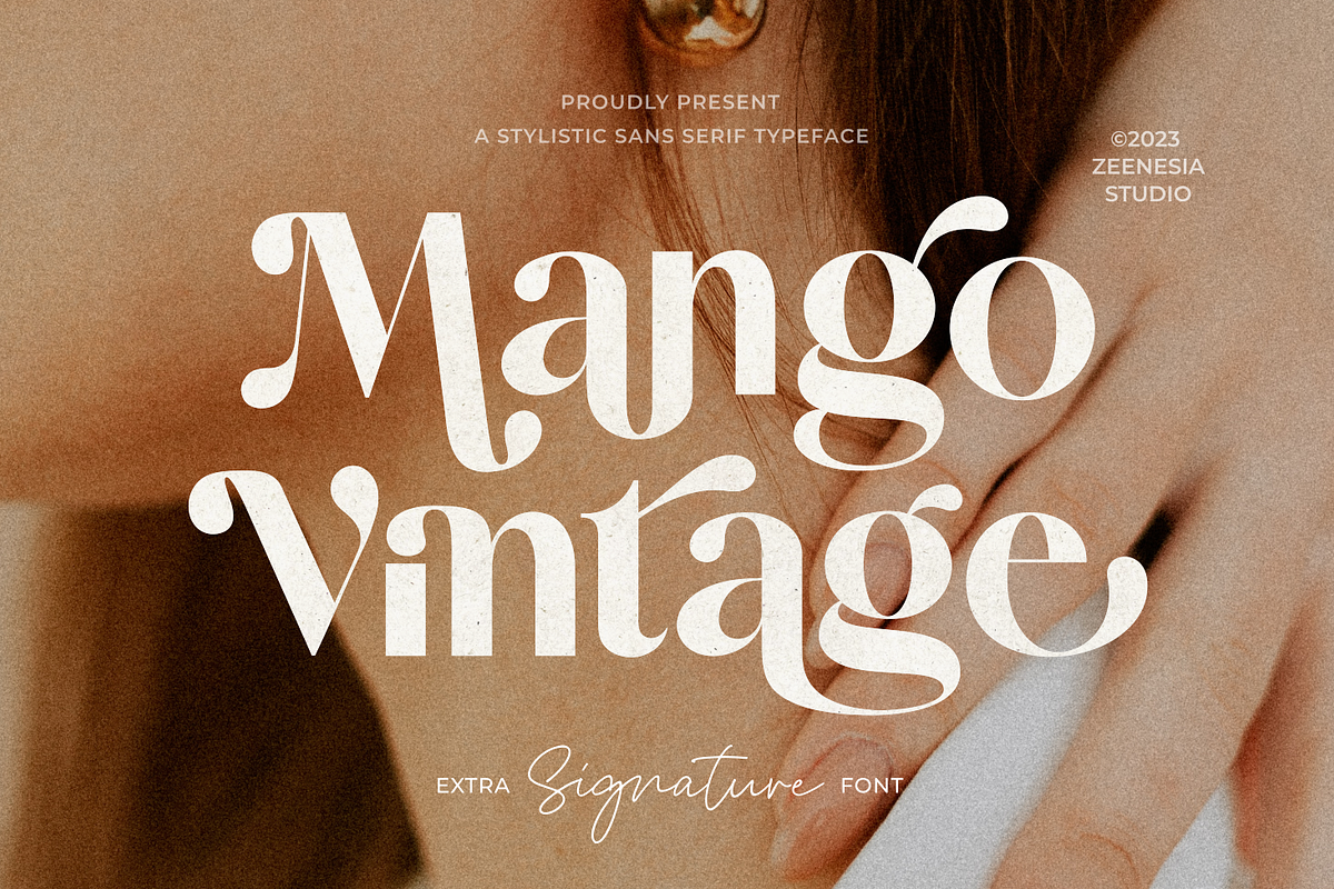 Mango Vintage Free Signature Font, a Sans Serif Font by zeenesia (Photo 1 of 16)