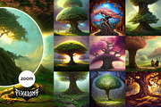100 Fantasy Trees - Oil Painting Art, an Illustration by pixaroma (Thumbnail 4 of 18)