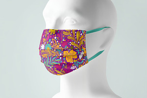 Perspective Face Mask Mockup, a Mask Mockup by DesignRushMarket
