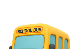 Cute yellow school bus emoji with sm, an Illustration by Dvoevnore photos
