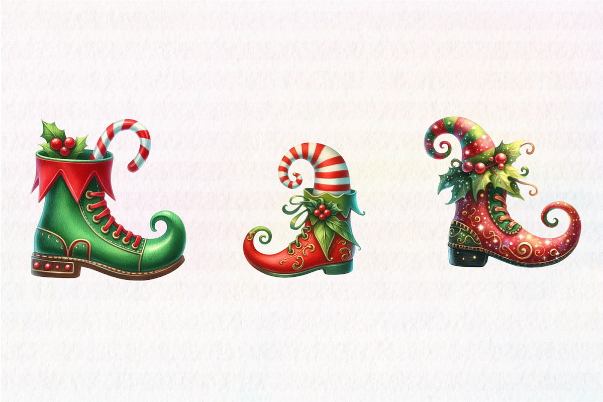 Christmas Elf Shoes Clipart, an Illustration by CreationArt (Photo 4 of 5)
