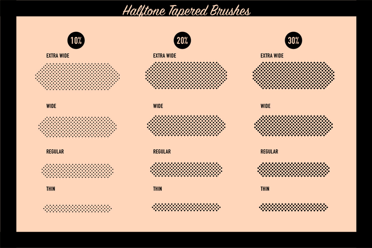 Heartfelt Halftone Vector Brushes, a Brush Add-On by BackYard Graphics Co. (Photo 8 of 15)