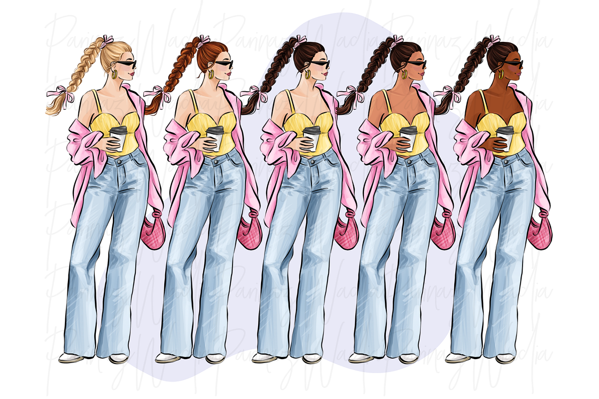 Fashion Girls 50 clipart set, a Person Illustration by Parinaz Wadia Design (Photo 5 of 10)