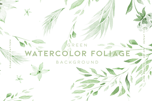 Green Watercolor Foliage