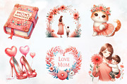 Cute Coral Mother's Day Clipart, a Seasonal Illustration by RobertsArt (Thumbnail 5 of 7)