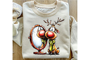 Quirky Christmas Reindeer Clipart, an Illustration by OK Design (Thumbnail 5 of 6)
