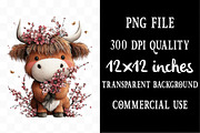 Highland Cow Easter Floral Clipart, an Illustration by Designking (Thumbnail 4 of 5)
