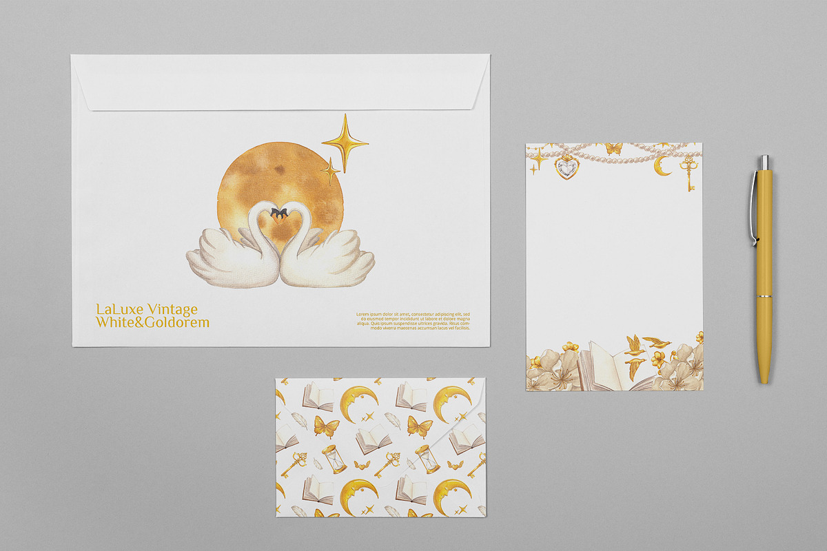 LaLuxe Vintage White & Goldorem, a Decorative Illustration by CreativeValuation (Photo 8 of 11)